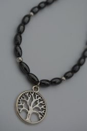 STONEAGE Hematit Taşlı ve Hayat Ağacı Figürlü Bayan Kolye thumbnail 4