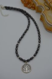 STONEAGE Hematit Taşlı ve Hayat Ağacı Figürlü Bayan Kolye thumbnail 6