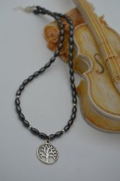 STONEAGE Hematit Taşlı ve Hayat Ağacı Figürlü Bayan Kolye thumbnail 7