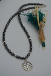 STONEAGE Hematit Taşlı ve Hayat Ağacı Figürlü Bayan Kolye thumbnail 9