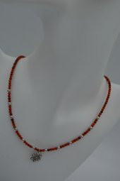 STONEAGE Mercan Taşlı Kar Tanesi Bayan Doğal Taş Kolye thumbnail 7