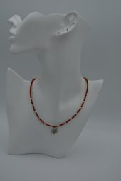 STONEAGE Mercan Taşlı Kar Tanesi Bayan Doğal Taş Kolye thumbnail 8