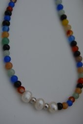 STONEAGE Ceyt ve İnci Taşlı Bayan Doğal Taş Kolye thumbnail 3