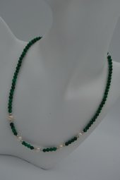 STONEAGE Malahit ve İncili Kolye Doğal Taş thumbnail 3