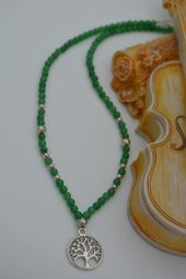 STONEAGE Yeşim Taşlı Hayat Ağacı Sembol Kolye thumbnail 3