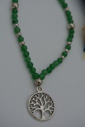 STONEAGE Yeşim Taşlı Hayat Ağacı Sembol Kolye thumbnail 4