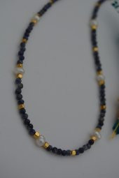 STONEAGE Safir ve İnci Taşlı Bayan Doğal Taş Kolye - 1