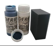 Derby Deri Döşeme Boyası + Sabitleme Cilası + Siyah Sünger - 6