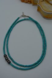 STONEAGE Turkuaz ve Hematit Taşlı Kısa Uzun Kullanılabilen Kolye thumbnail 3
