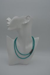 STONEAGE Turkuaz ve Hematit Taşlı Kısa Uzun Kullanılabilen Kolye thumbnail 4