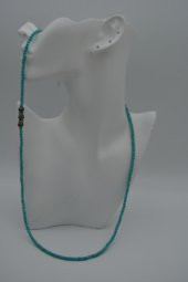 STONEAGE Turkuaz ve Hematit Taşlı Kısa Uzun Kullanılabilen Kolye thumbnail 5