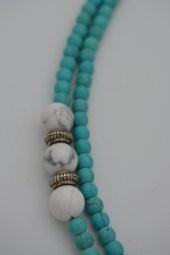 STONEAGE Turkuaz ve Havlit Taşlı Kısa ve Uzun Kullalanılabilen Kolye thumbnail 2