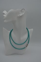 STONEAGE Turkuaz ve Havlit Taşlı Kısa ve Uzun Kullalanılabilen Kolye thumbnail 5