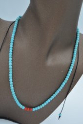 STONEAGE JEWELLERY Mercan ve Turkuaz Taşlı Metalsiz Kolye thumbnail 4