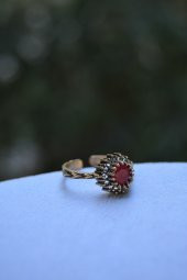 STONEAGE Yakut Taşlı Ayarlanabilir Kadın Yüzük - 2