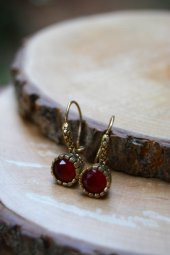 STONEAGE Yakut Taşlı Otantik Bayan Küpe - 2