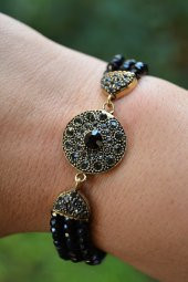 STONEAGE Siyah Otantik Bayan Bileklik thumbnail 1