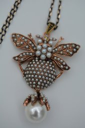 STONEAGE Zirkon Taşlı Arı Kolye Zincir Hediyeli ve Özel Kutusunda thumbnail 2