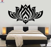 Oturma Odası, Yatak Odası Duvar Sticker Lotus Yoga Budizm Çiçek Odası Sanat Çıkartmaları Benzersiz Hediyelik thumbnail 1