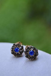 STONEAGE Otantik Safir Mavi Bayan Küpe thumbnail 2