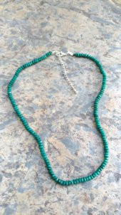 STONEAGE JEWELLERY Bayan Kolye Rondela Kesim Ceyt Doğal Taş - 1