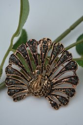 STONEAGE Broş Yaka İğnesi Tavuskuşu Zirkon Taşlı thumbnail 5