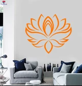 Oturma Odası, Yatak Odası Duvar Sticker Lotus Çiçeği Yoga Merkezi Hinduizm Çıkartmalar Benzersiz Hediyelik - 1