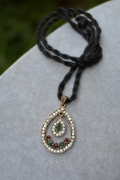 STONEAGE Çift Damla Bronz Kadın Kolye Zincir Hediyeli thumbnail 3