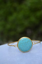 STONEAGE Turkuaz Taşlı Altın Kaplama Bileklik thumbnail 4
