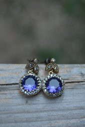 STONEAGE Safir ve Zirkon Taşlı Otantik Küpe thumbnail 1