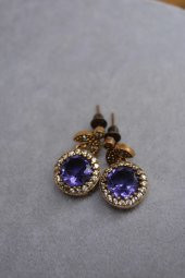 STONEAGE Safir ve Zirkon Taşlı Otantik Küpe thumbnail 2