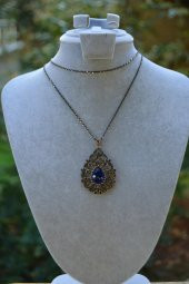 STONEAGE JEWELLERY Safir Taşlı Otantik Bayan Kolye thumbnail 3