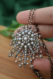 STONEAGE İncili Tasarım Hem Broş Hem Kolye - 3