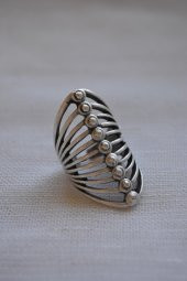 STONEAGE Bayan Antik Gümüş Bohem Yüzük Ayarlanabilir thumbnail 4