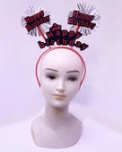 Happy Birthday Yazılı Püsküllü Neon Kırmızı Renk Doğum Günü Tacı 22x19 cm - 2