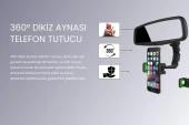 Cosmostech Araç Dikiz Aynası Telefon Tutucu Standı 360° Derece Ayarlanabilir, Masaüstü, Koltuk Arkası Telefon Tutacağı Car Holder - 5