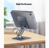 Cosmostech Telefon ve Tablet Tutucu 360° Hareketli Dönen, Katlanabilir Metal Alüminyum Masaüstü Stand - 2