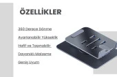 Cosmostech Telefon ve Tablet Tutucu 360° Hareketli Dönen, Katlanabilir Metal Alüminyum Masaüstü Stand - 4