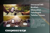 Cosmostech Motosiklet Bisiklet Su Geçirmez 360° Ayarlanabilir Telefon Tutucu Navigasyon Stand - 4
