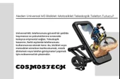 Cosmostech Motosiklet Bisiklet Su Geçirmez 360° Ayarlanabilir Telefon Tutucu Navigasyon Stand - 5