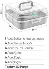 Hobby Life 32 Parça 6 Kişilik Çantalı Piknik Seti Gri - 2