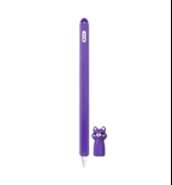 Apple Pencil 2. Nesil Uyumlu Koruyucu Silikon Kılıf Kaydırmaz Sevimli Kedi Figürlü - 12