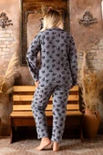 Nisanca Büyük Beden Kışlık Düğmeli Gömlek Pijama Takımı - 4