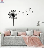 Oturma Odası, Yatak Odası Duvar Sticker Karahindiba Çiçek Çiçek Sanat Bahçe Kız Odası Çıkartmaları - 1