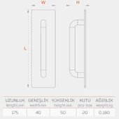 Elif Sürgülü Kapı Çekme Kolu Tutma Kulpu Kulbu Çelik Dış Kapı Tutamağı Kol Krom 17,5 Cm thumbnail 6