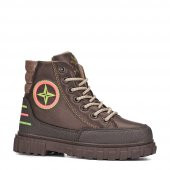 Albishoes Kız Çocuk Suya Dayanıklı Soğuk Geçirmez Kaymaz Taban Fermuarlı Kışlık Çocuk Bot - 1