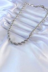 316L Çelik Gümüş Renk Burgu Model 45 cm Kadın Kolye thumbnail 2