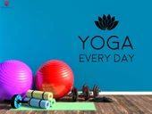Oturma Odası, Yatak Odası Duvar Sticker Meditasyon Odası Cümle Yoga Her Gün Lotus Çiçeği Çıkartmaları thumbnail 1
