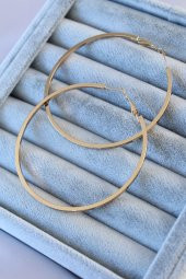 Gold Renk Halka Model Kadın Küpe - 1