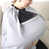 BabyJem Tül Pencereli Emzirme Önlüğü 735 Gri - 2